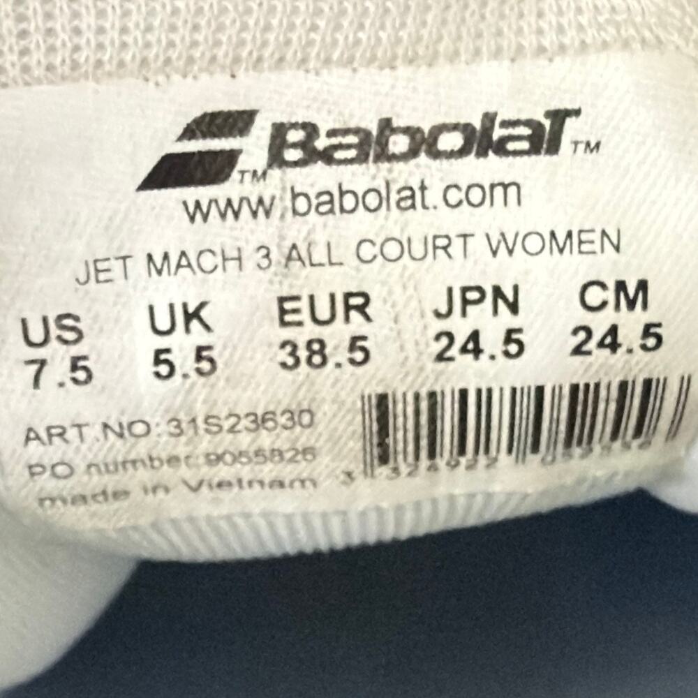 Babolat Shoes Womens Size 7.5 Jet Mach 3 All Court Tennis Pickleball Blue Pink - Picture 6 of 9